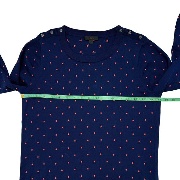 J.CREW Blue & Pink Swiss Dot Crew Neck Sweater Size Large Womens - Picture 8 of 10
